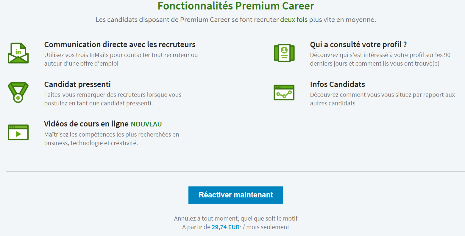 découvrez les avantages de linkedin premium, de l'accès à des milliers d'offres d'emploi exclusives à des fonctionnalités avancées pour booster votre réseau professionnel et améliorer vos compétences. profitez d'une visibilité accrue et d'outils d'analyse personnalisés pour optimiser votre carrière.